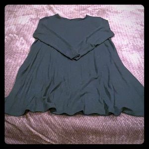 Hunter green soft cotton long sleeve dress